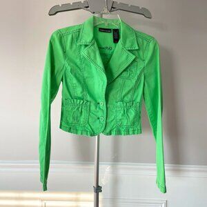 DKNY Jeans Fitted Bolero Jacket Acid Green Small